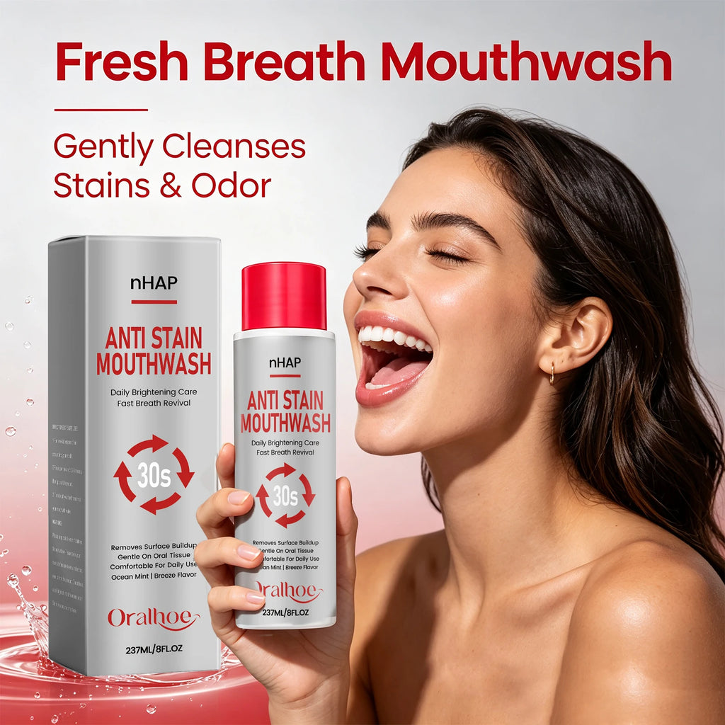 Alcohol-Free Anti-Stain Whitening Mouthwash for Daily Oral Care