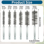 Stainless Steel Bore Cleaning Brush Set with 1/4" Hex Shank