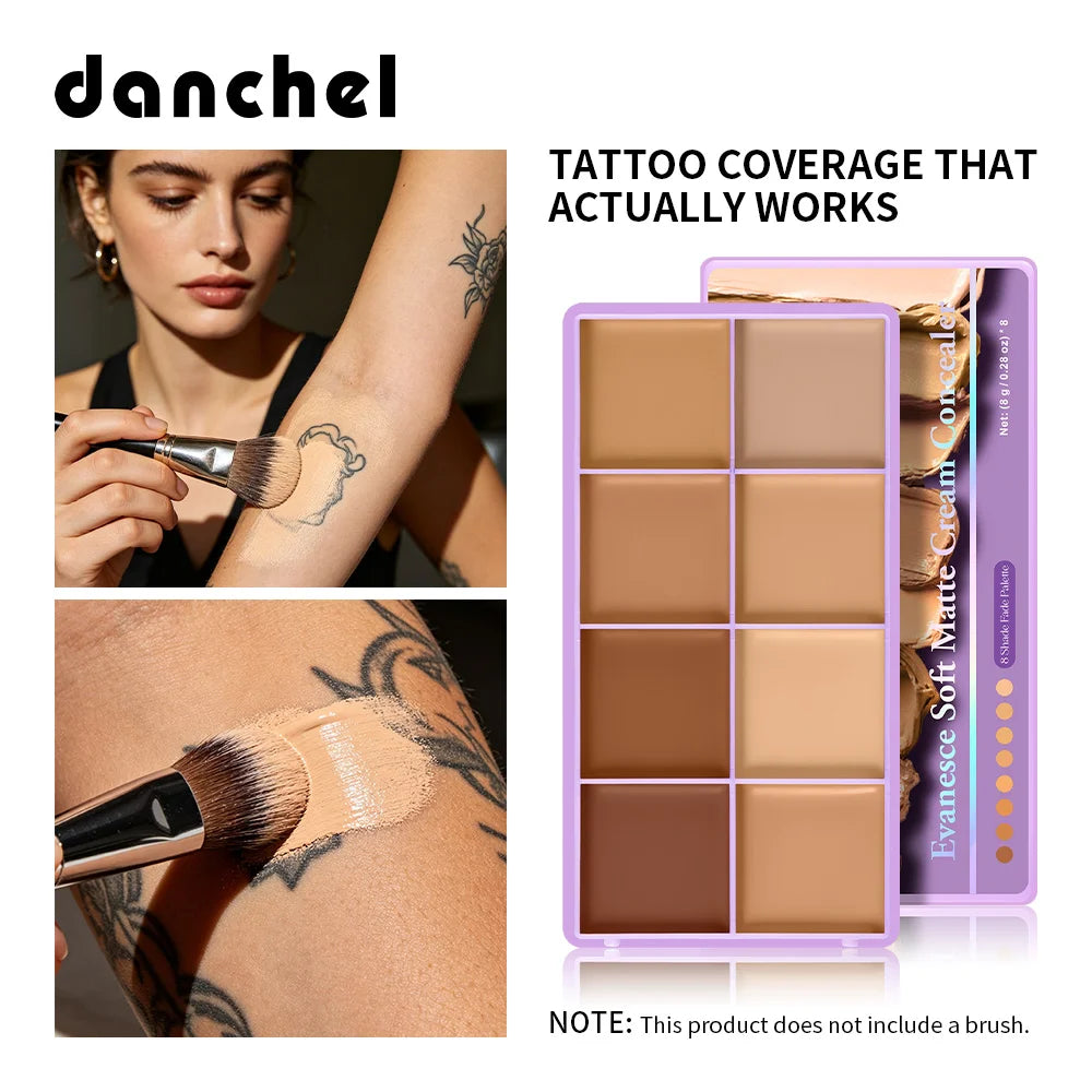 8-Shade Cream Concealer Palette for Full Coverage - 1