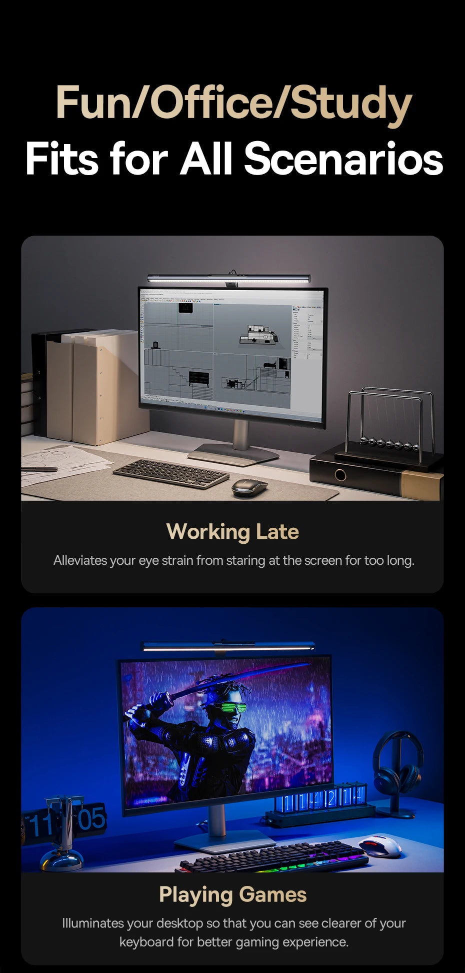 Magnetic Computer Screen Light for Monitor Desk Reading