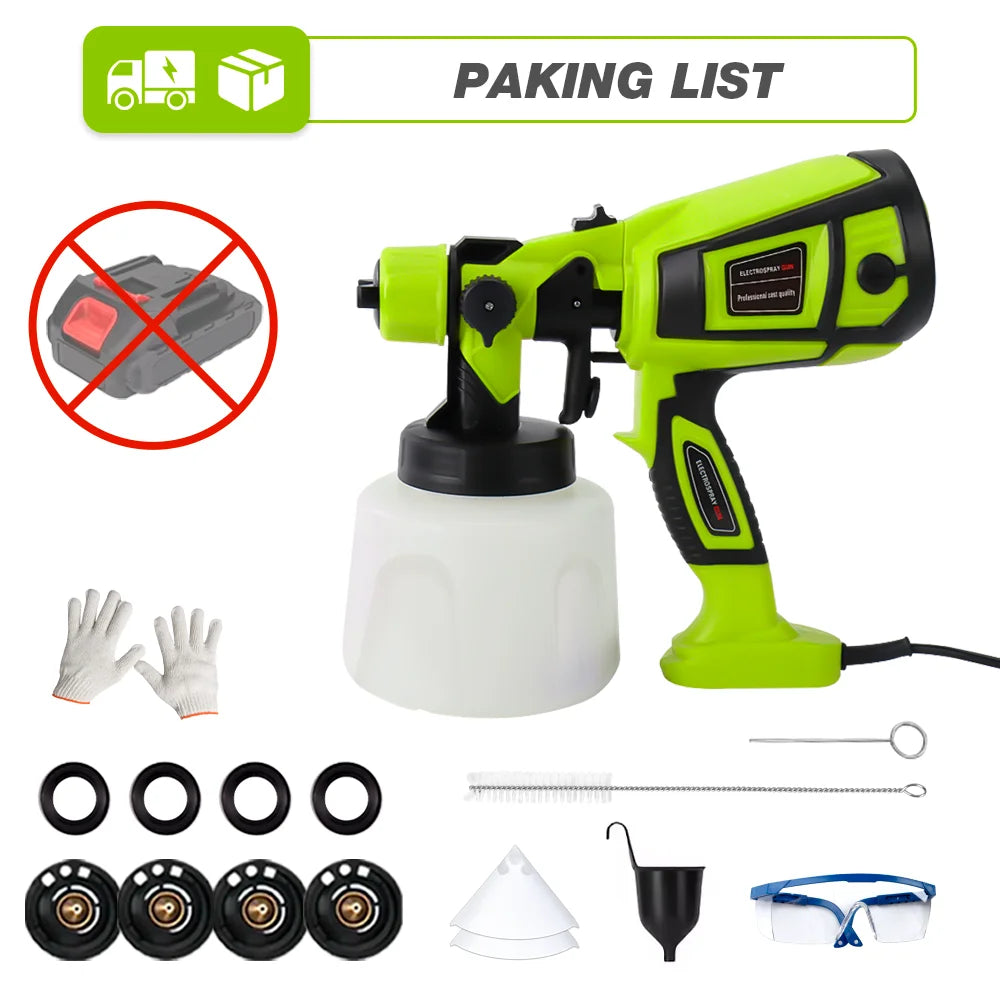 850W Electric HVLP Paint Sprayer with 5 Nozzles and 1400ml Container - 9