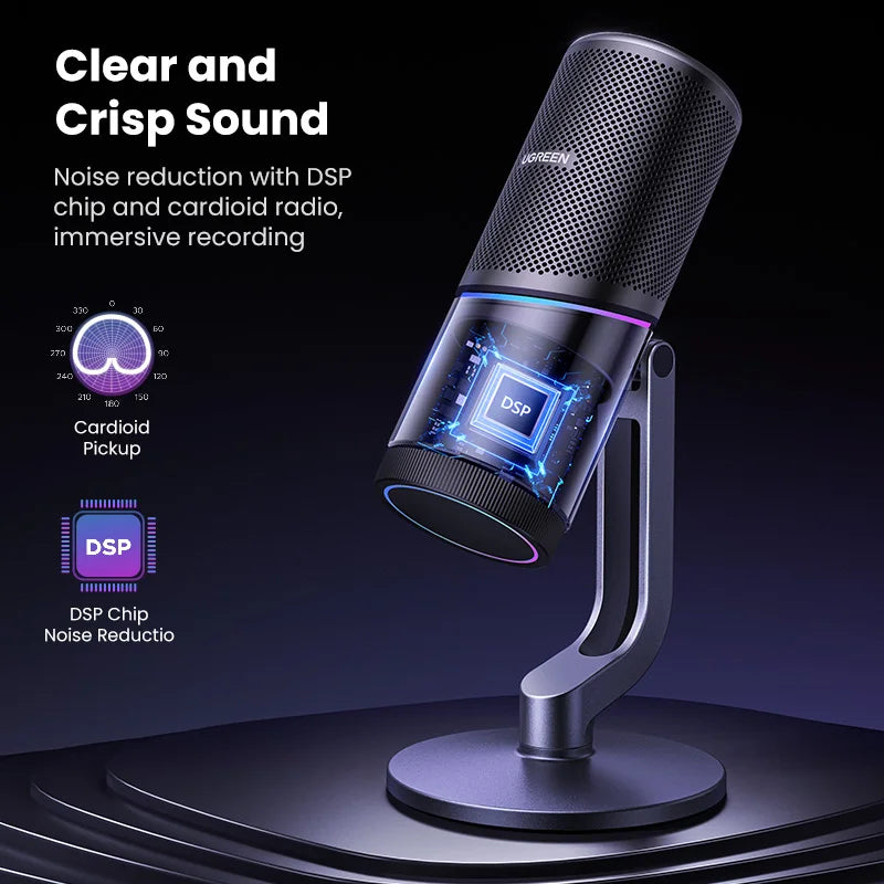 USB Condenser Microphone with RGB for Gaming and Streaming