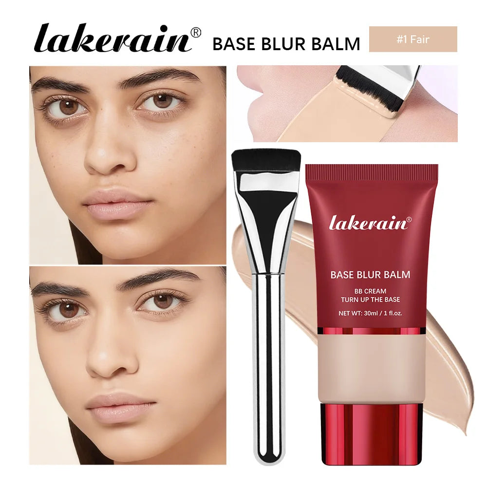 Blurring Makeup Primer and Foundation Balm with Applicator Brush