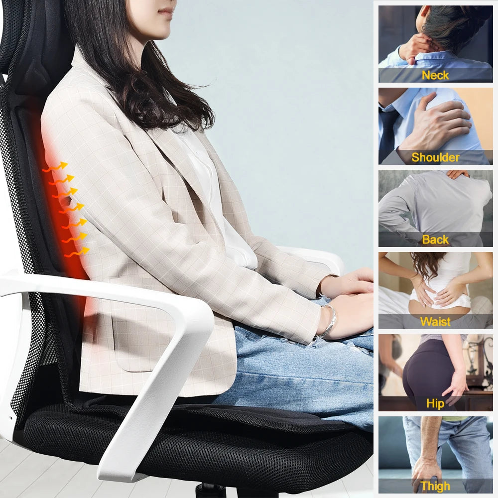 Full-Body Electric Heated Massage Chair Cushion