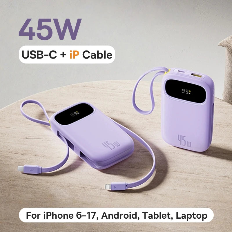45W Fast Charging Power Bank with Built-in Cables - 28