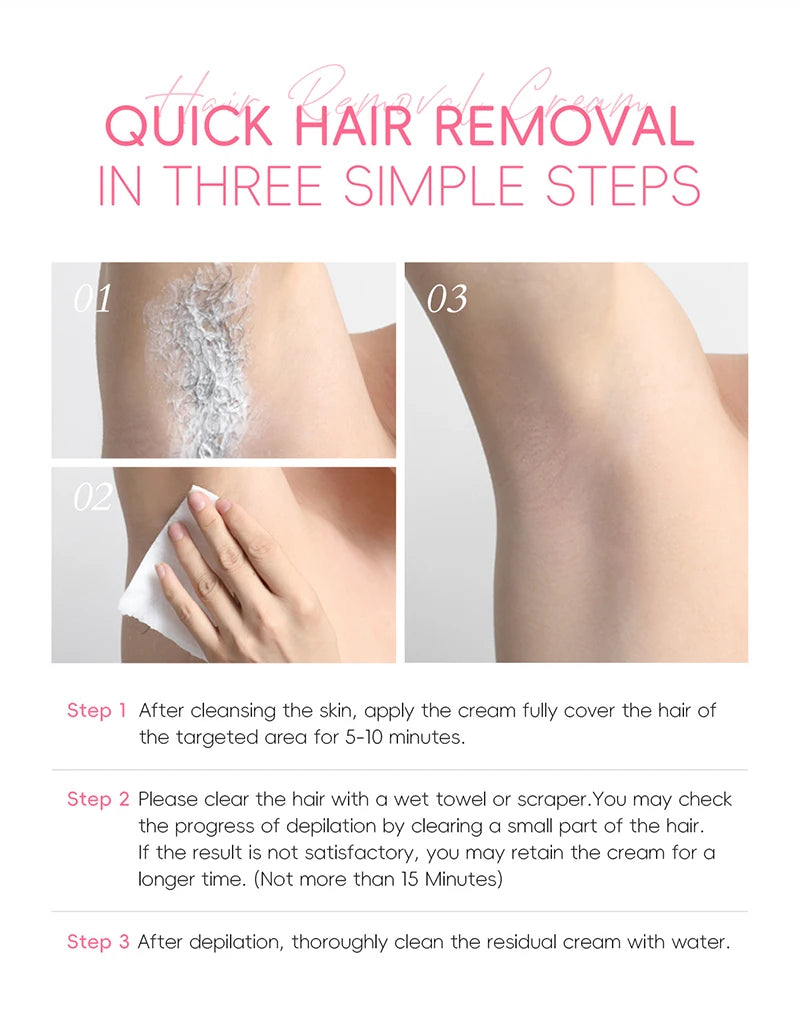 Painless Gentle Hair Removal Cream for Sensitive Body Areas