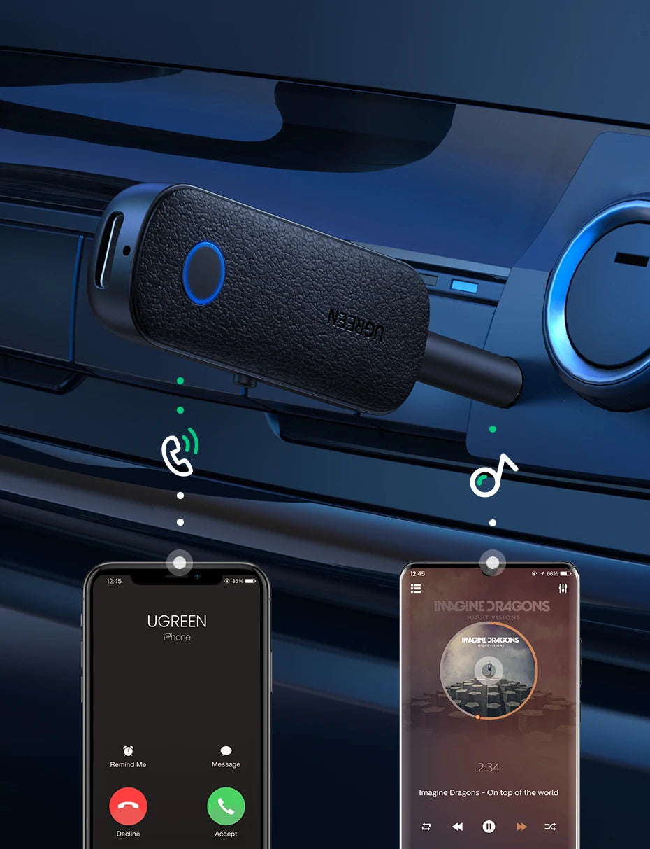 2-in-1 Bluetooth 5.0 Transmitter and Receiver for TV and Car Audio