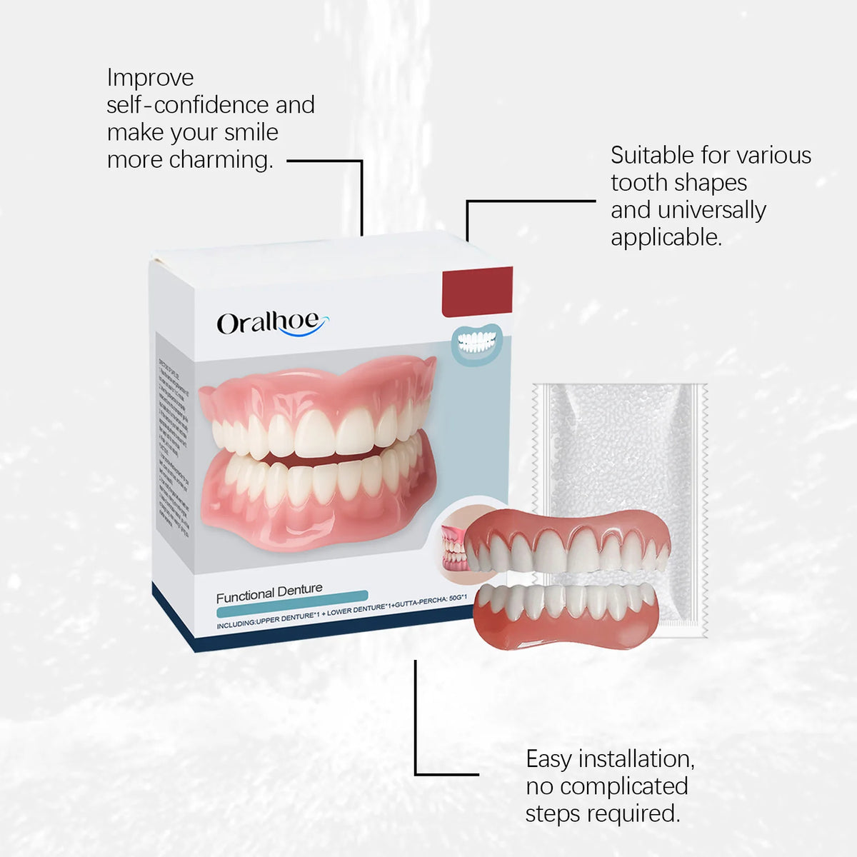 Silicone Cosmetic Denture Kit for Smile Restoration