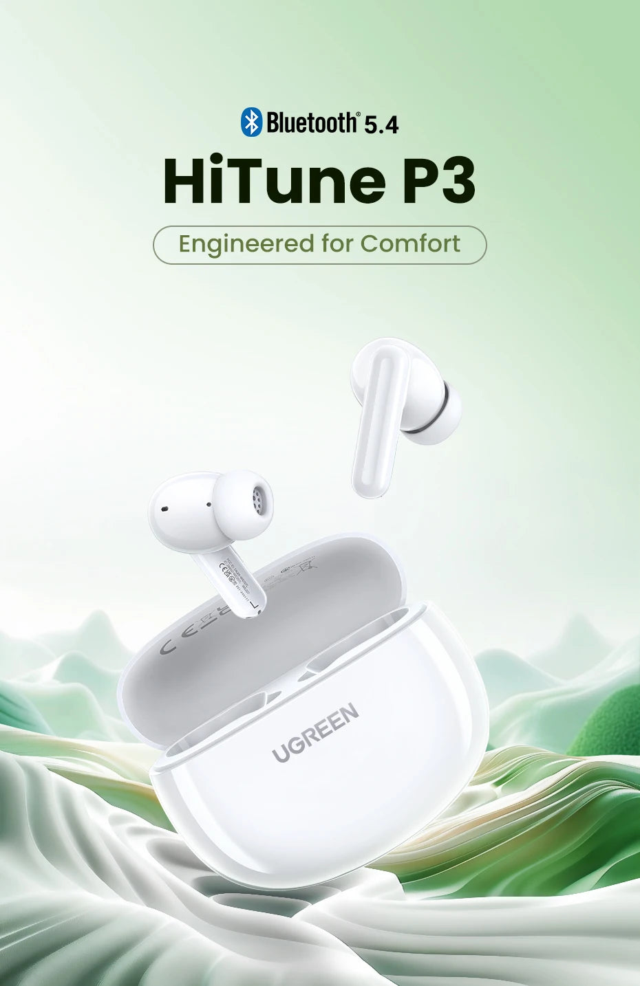 Bluetooth 5.4 Wireless Earbuds with ENC Noise Cancellation