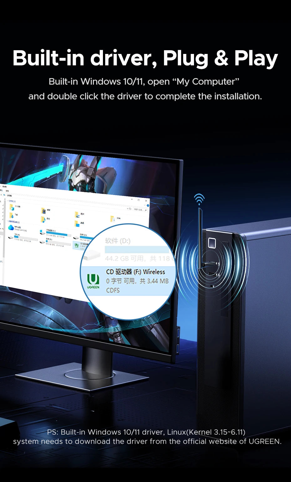 AX900 WiFi 6 and Bluetooth 5.4 USB Dual-Band Wireless Adapter