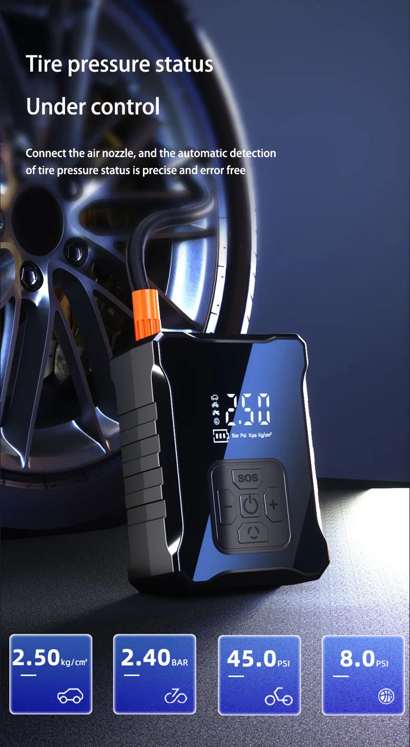 150PSI Portable Cordless Electric Tire Inflator Air Compressor Pump