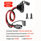 SAE Power Extension Cable with Panel Mount Female Socket