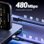 100W USB-C to USB-C Fast Charging Cable for Laptops and Smartphones