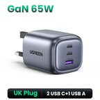 100W 4-Port GaN Fast Wall Charger with UK Plug
