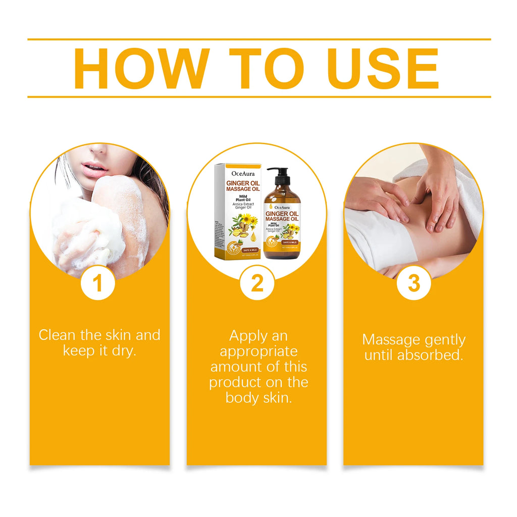 Ginger Essential Oil Body Massage Oil for Muscle Relief