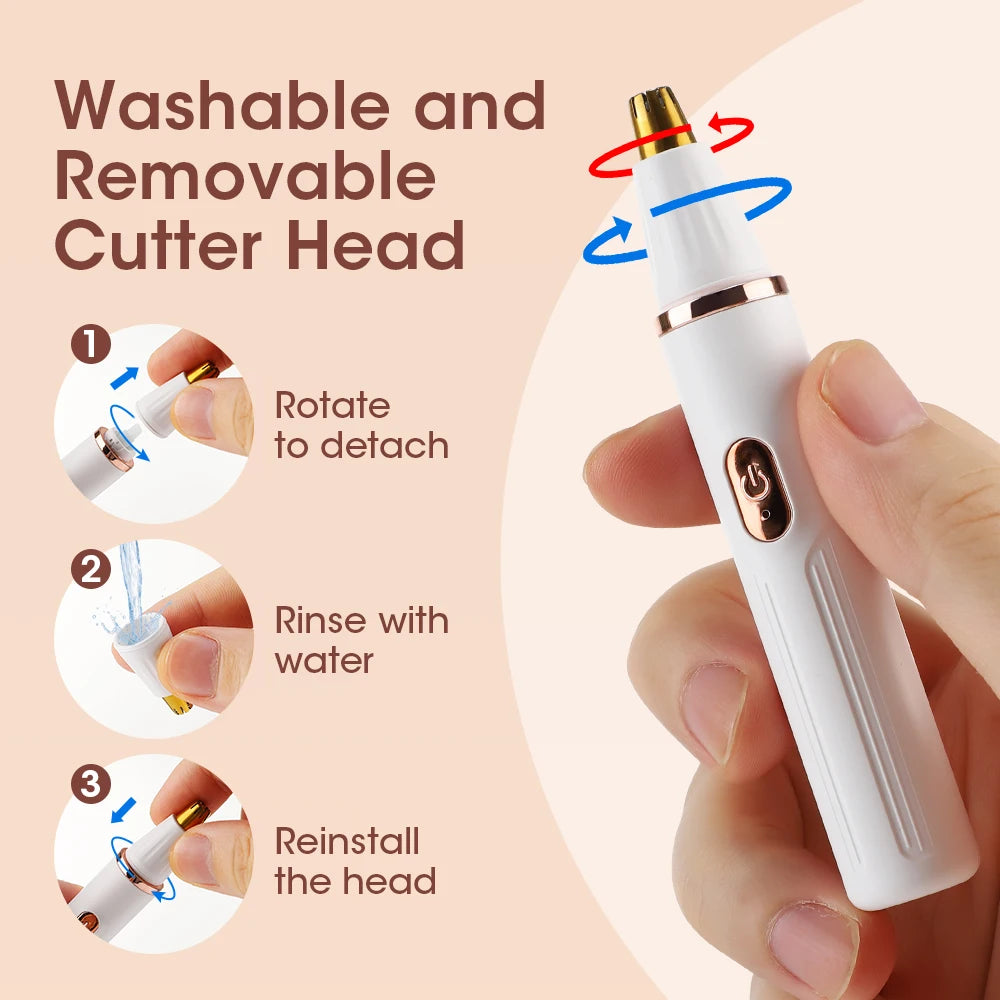 2-in-1 Rechargeable Electric Eyebrow and Nose Hair Trimmer - 10