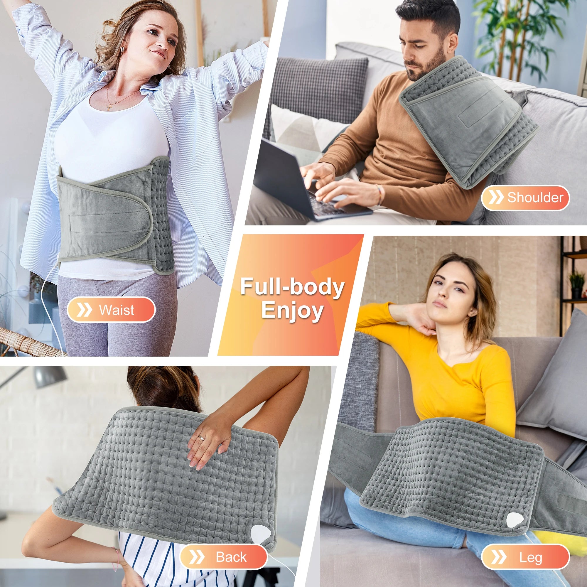 Electric Heating Pad Wrap for Back and Abdomen - 9