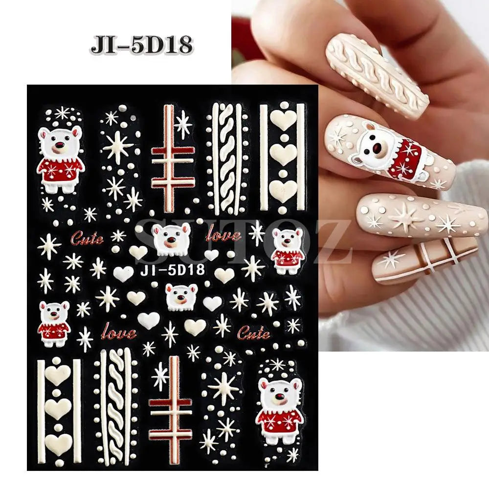 Christmas Cartoon Nail Art Decals