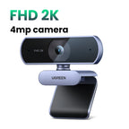 2K HD USB Webcam with Dual Microphones for Streaming and Video Calls