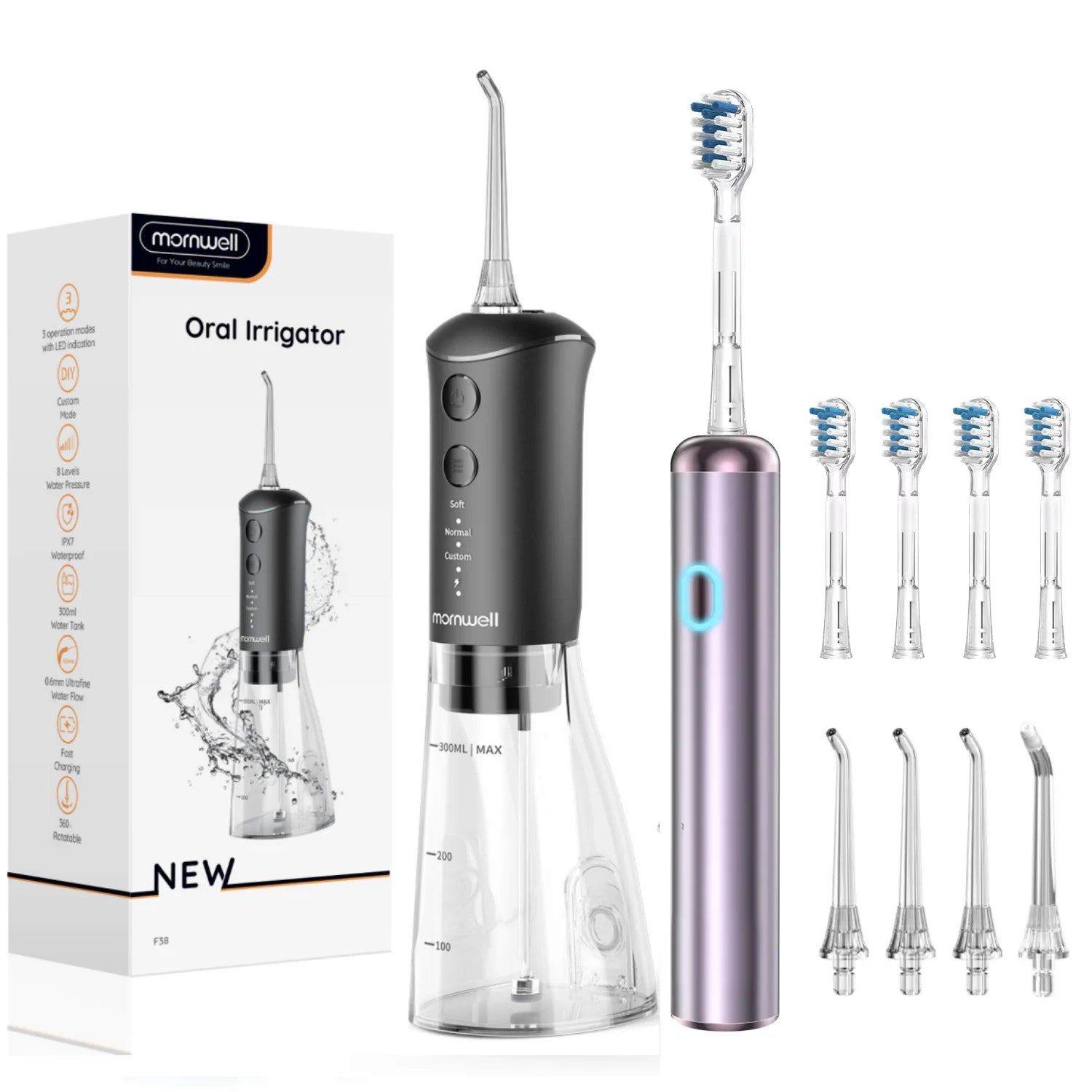 Portable Water Flosser and Electric Toothbrush Dental Care Set - 24