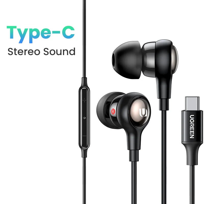 USB-C Wired In-Ear Headphones with Microphone