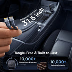 4-Port Fast Car Charger with Retractable Cables