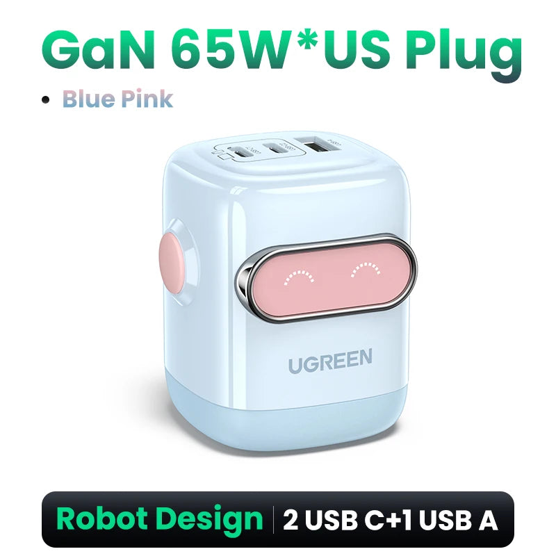30W GaN USB-C Robot Fast Charger for Smartphones and Tablets