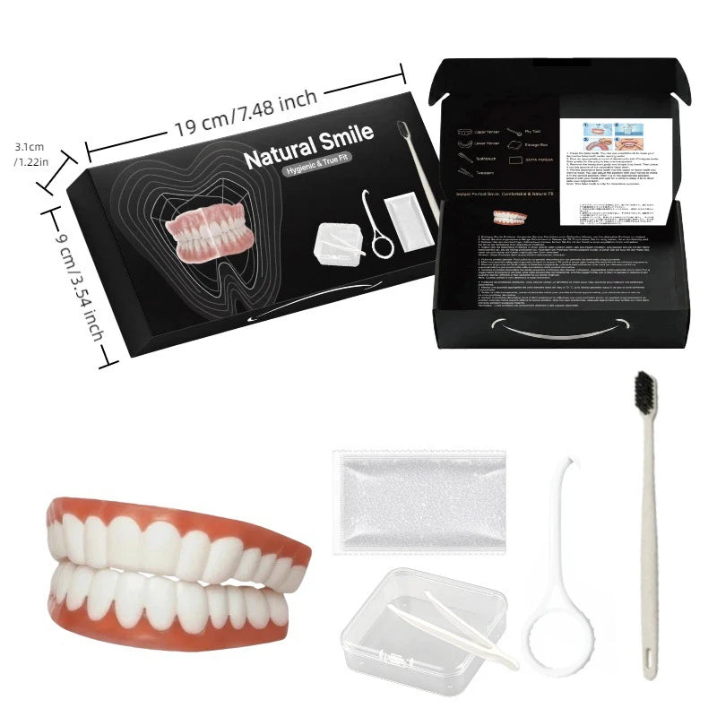 Full Mouth Denture Set with Storage and Cleaning Tools