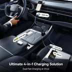 100W Fast Charging 4-Port Retractable Car Charger