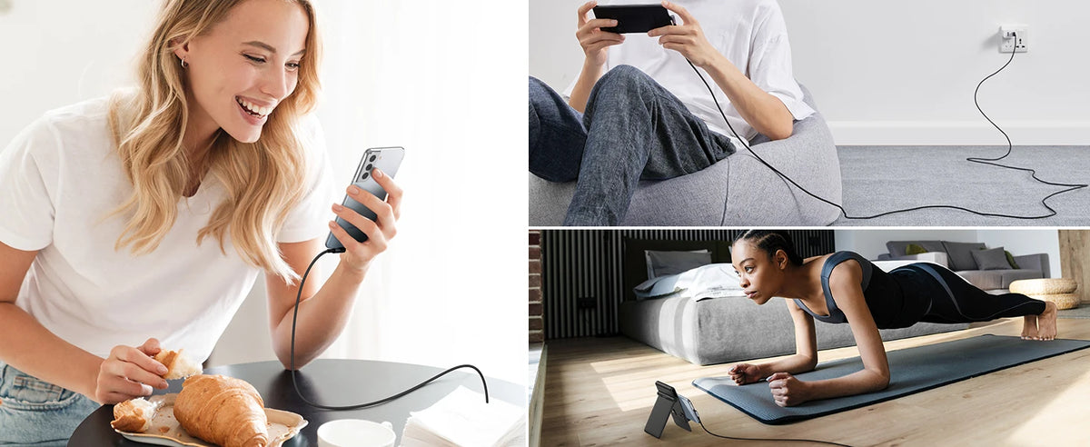 90 Degree Right Angle USB-C Fast Charging & Data Sync Cable