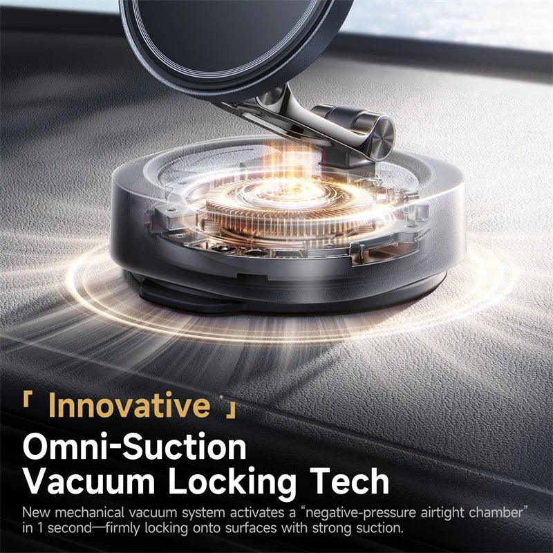 Magnetic Wireless Charging Car Mount with Vacuum Suction - 5