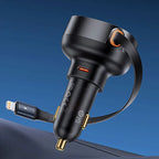 60W Fast Dual Port Car Charger with Retractable Cable