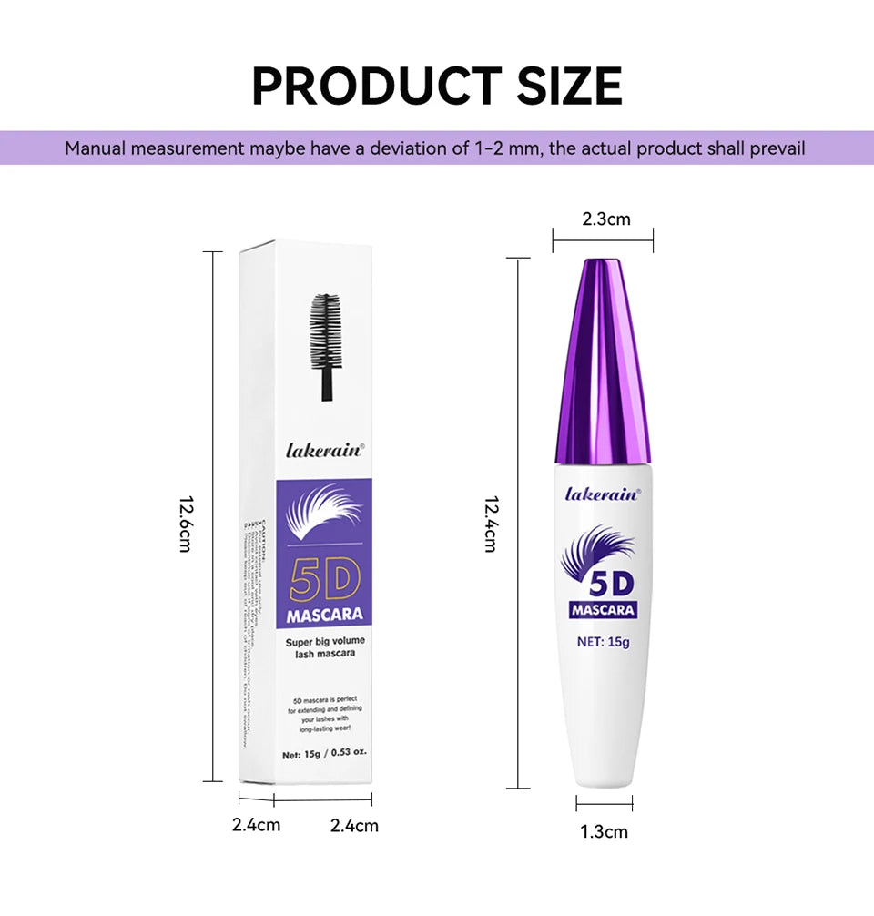 5D Waterproof Lengthening and Volumizing Eyelash Mascara