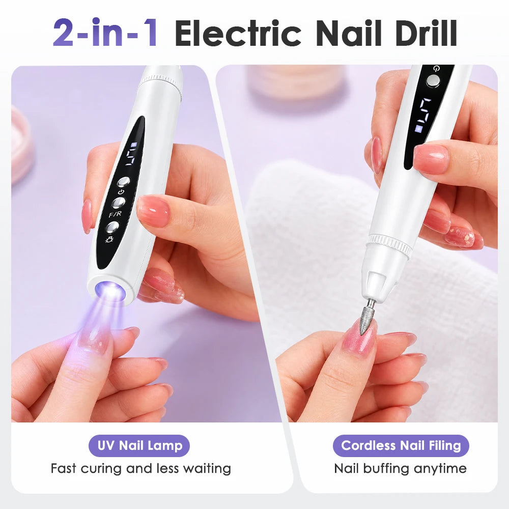 2-in-1 Cordless Electric Nail Drill and UV Curing Lamp