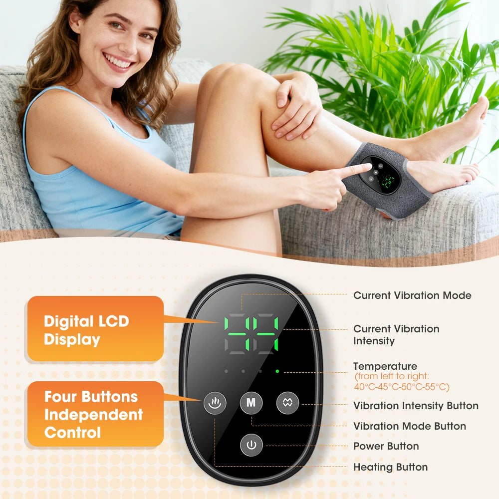 Heated Vibration Ankle Massager for Pain Relief and Relaxation
