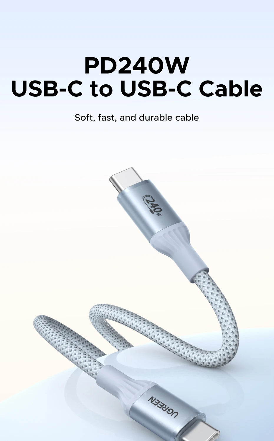 240W USB-C PD3.1 Fast Charging and Data Sync Cable