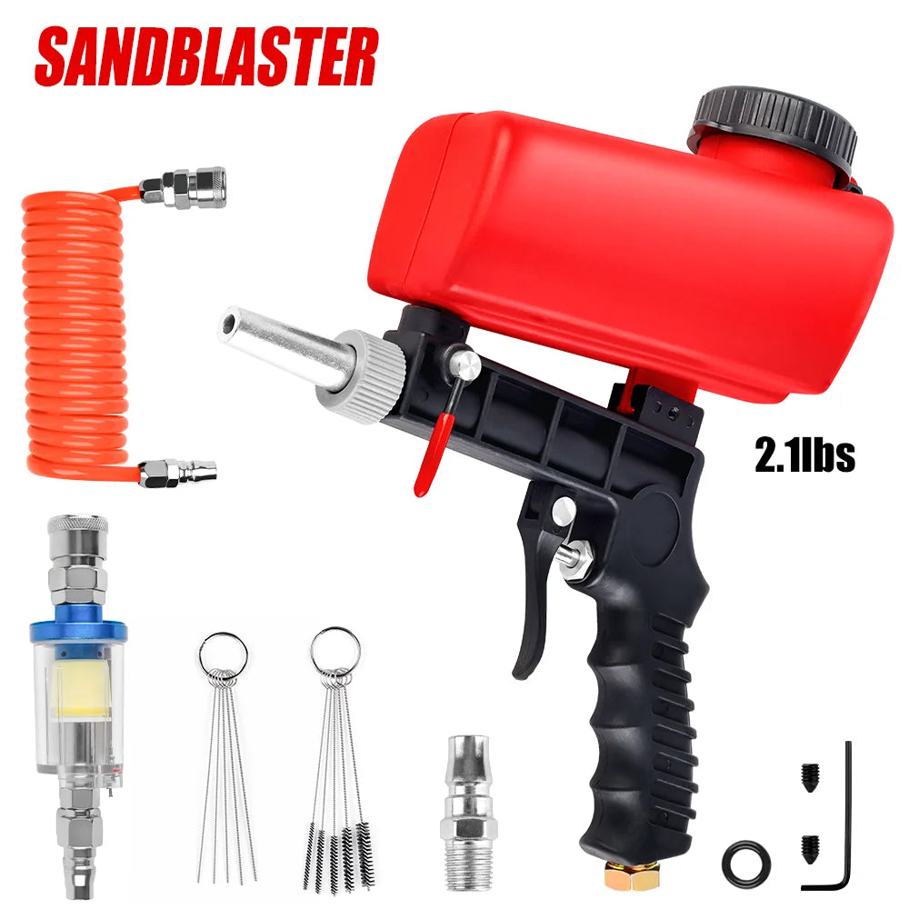 Portable 90PSI Pneumatic Sandblasting Gun for Rust Removal