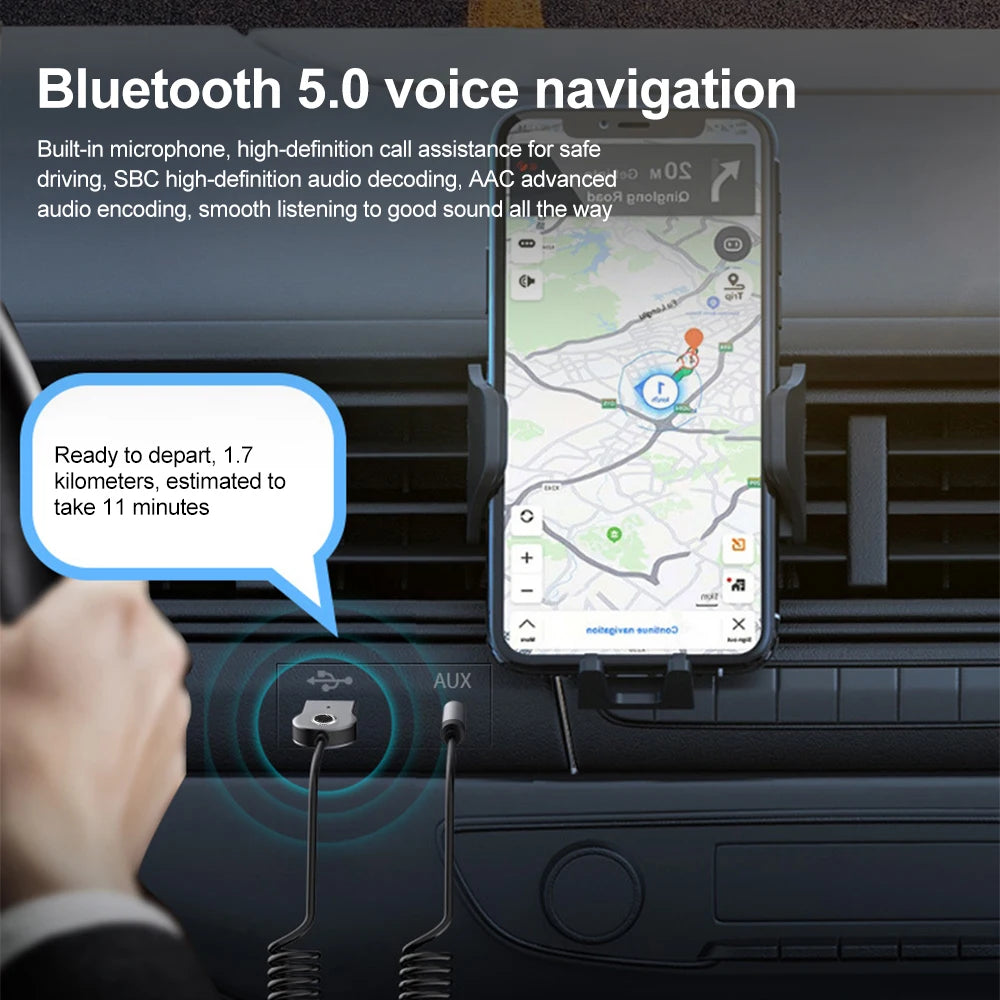Bluetooth 5.0 USB to 3.5mm Aux Audio Receiver Transmitter Car Kit