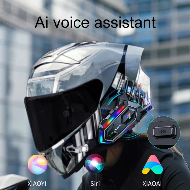 Bluetooth 5.3 Motorcycle Helmet Intercom Headset - 4