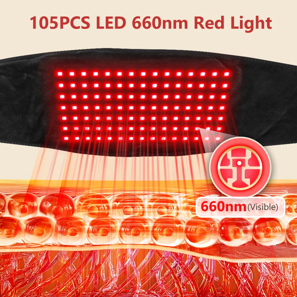 Red Light Therapy Heating Belt for Back and Menstrual Pain Relief