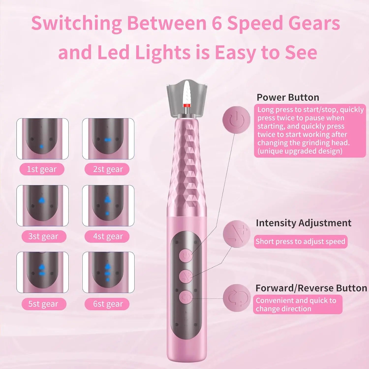 Cordless Electric Nail Drill Kit for Manicure and Pedicure - 5