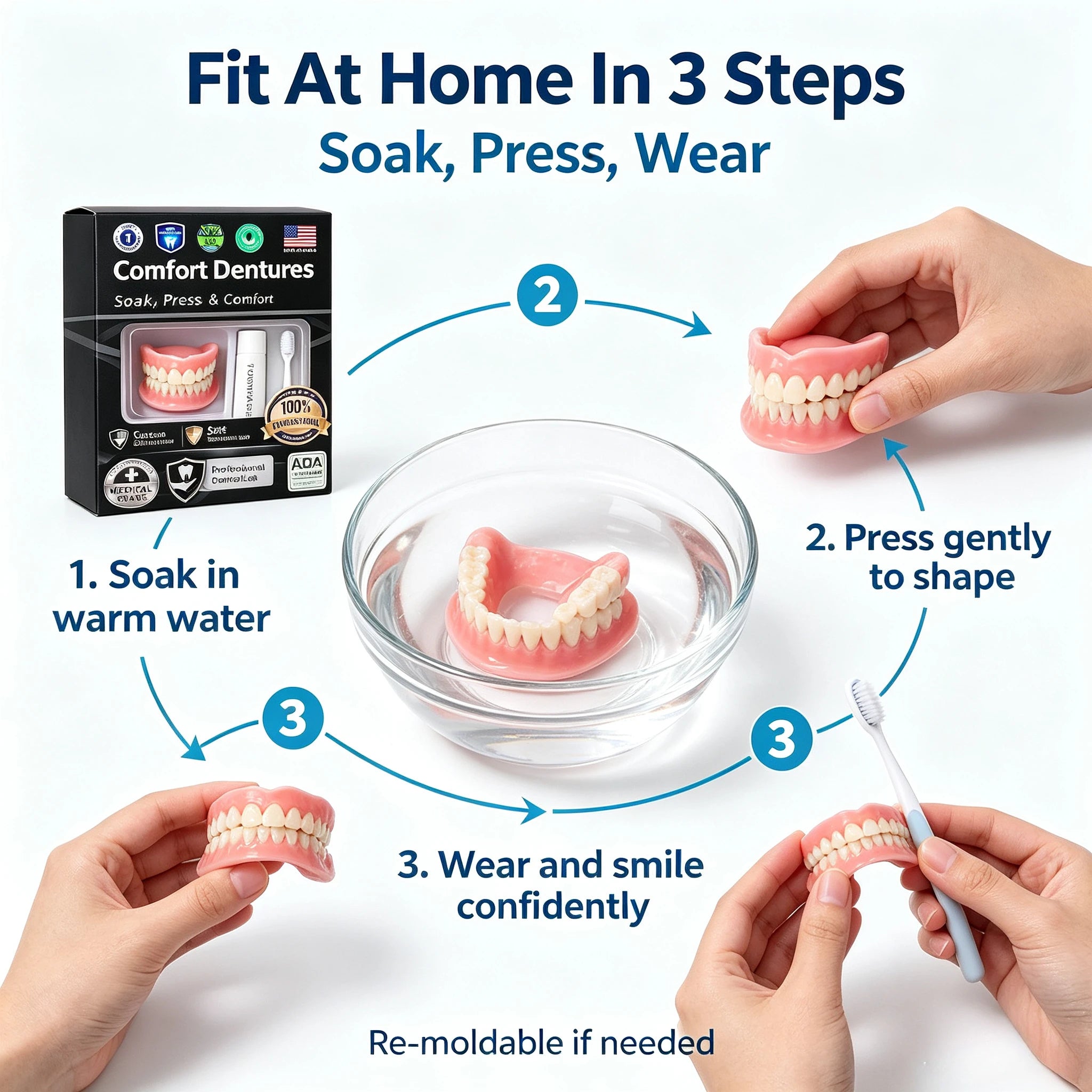 Moldable Silicone Denture Set for Instant Smile - 5
