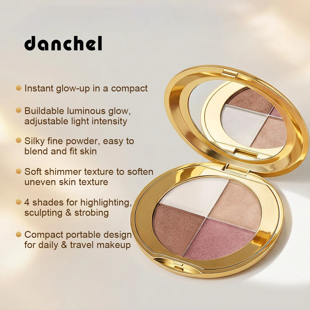 4-Color Highlighting and Contouring Face Makeup Palette
