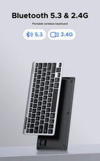 Dual-Mode Bluetooth 5.3 Wireless Slim Keyboard for Multi-Device