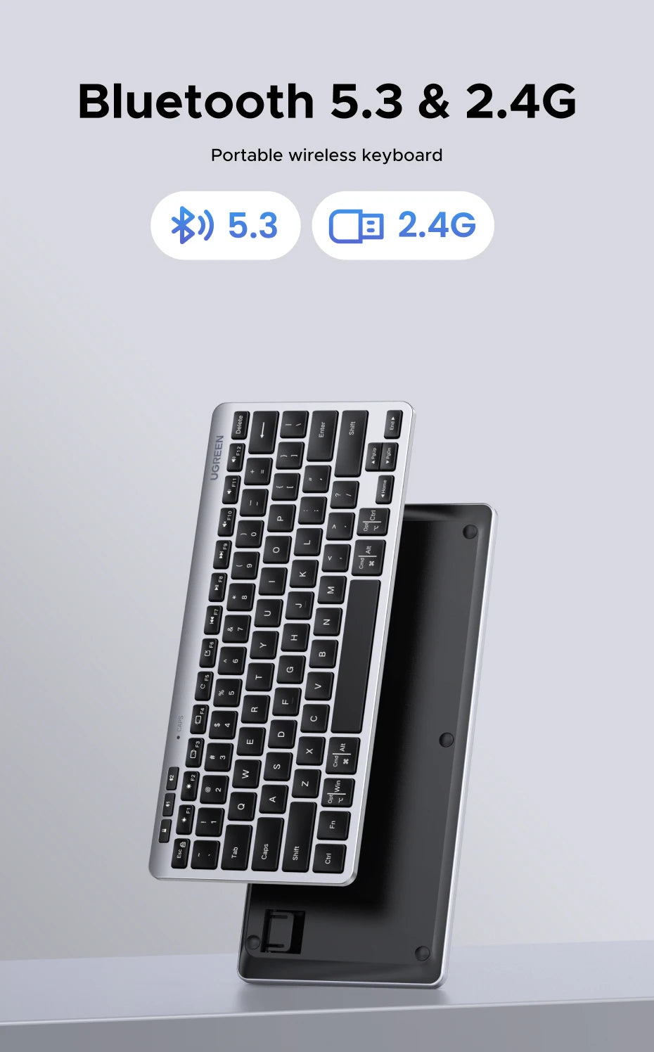 Dual-Mode Bluetooth 5.3 & 2.4G Slim Wireless Keyboard