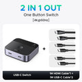 4K 60Hz HDMI and USB-C 2-in-1 Switcher for Dual Device Setup