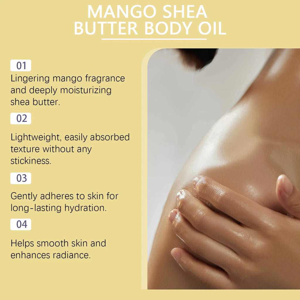Mango Shea Butter Moisturizing Body Oil for Dry Skin