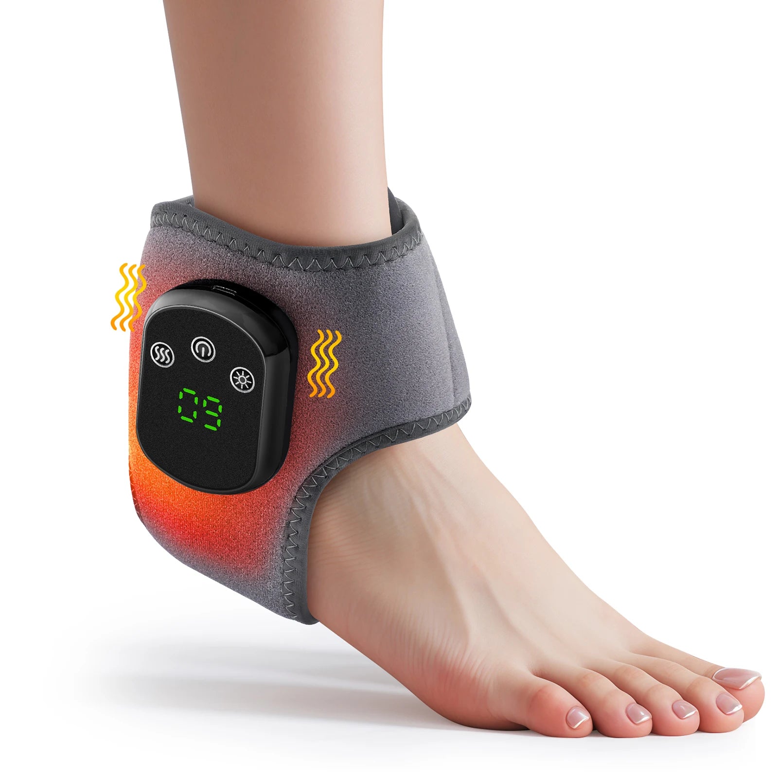 Adjustable Heated Ankle Massager with Vibration - 15