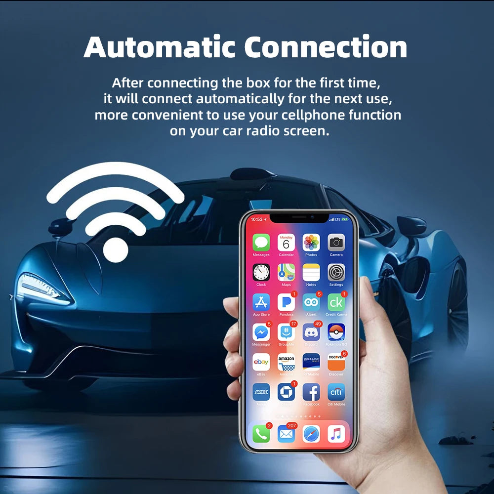 Wireless CarPlay and Android Auto 2-in-1 Adapter for Wired Car Systems - 12