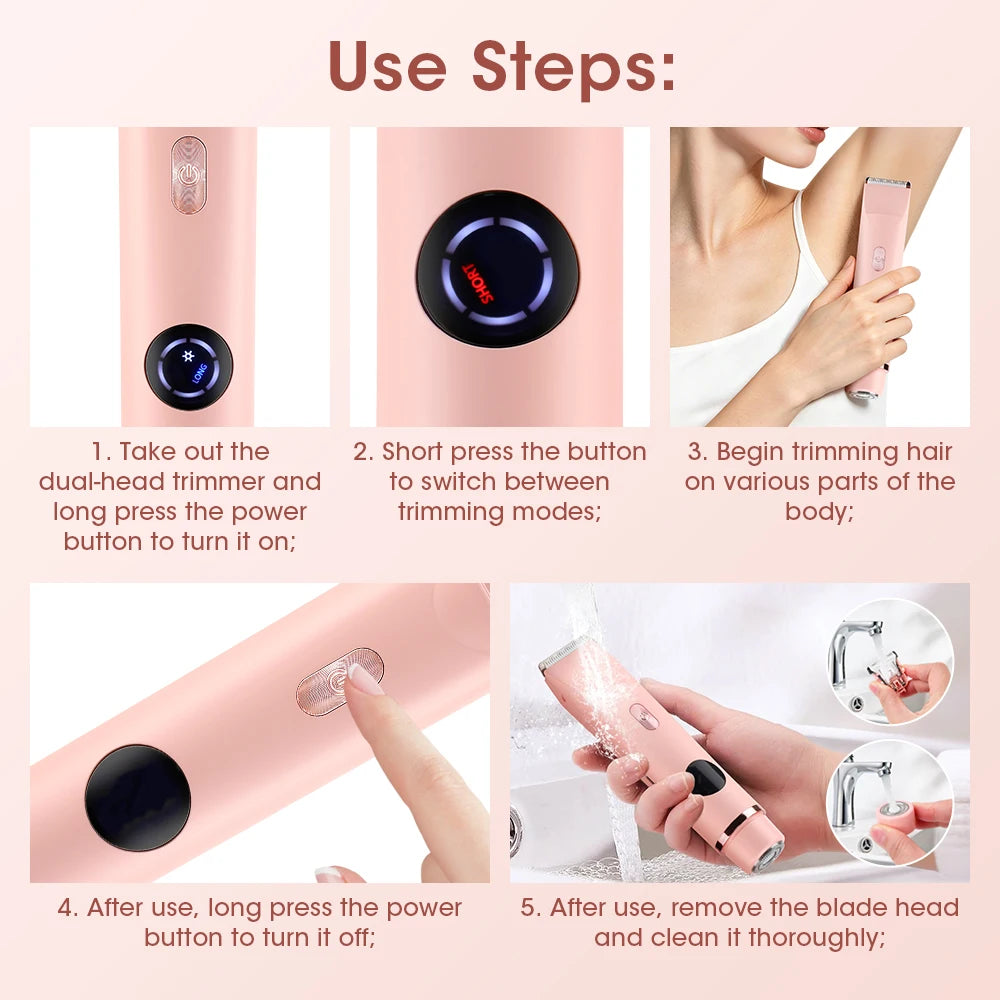 Waterproof Electric Shaver and Hair Trimmer for Women